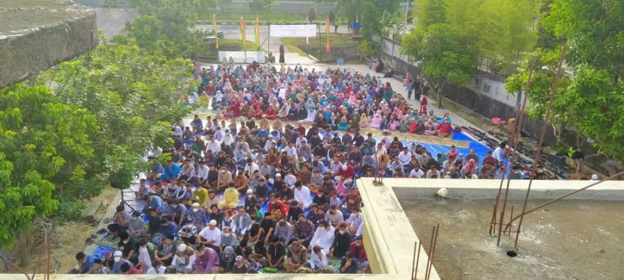 PC LDII Rumbai sukses Gelar Sholat Idul Fitri 1443 H
