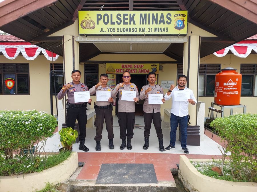 Berhasil Ungkap Sejumlah Pencurian di PT PHR, Polsek Minas dan Jajaran Terima Penghargaan