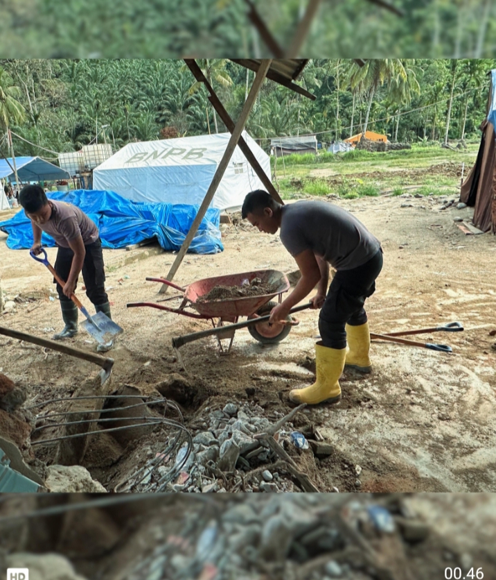 Brimob dan Warga Batang Toru Bergerak Bersama Pulihkan Kehidupan Pascabencana