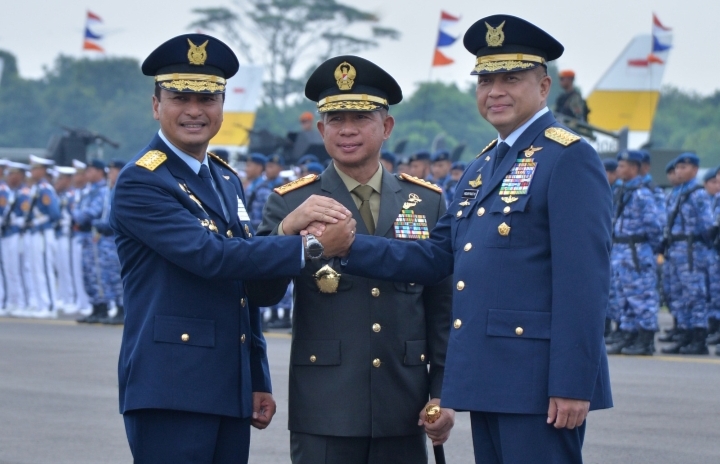 Danlanud Roesmin Nurjadin Hadiri Serah Terima Jabatan Pucuk Pimpinan TNI Angkatan Udara
