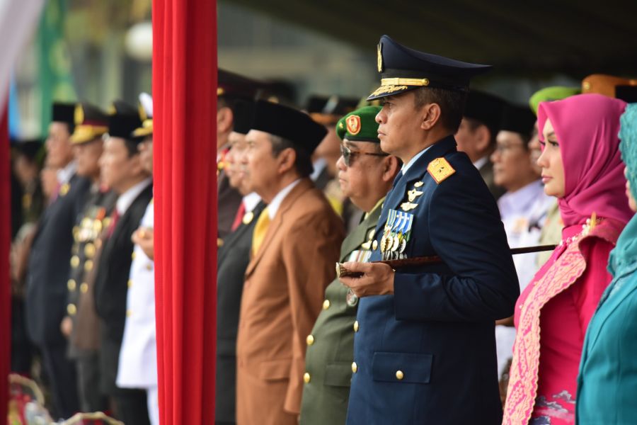 Danlanud Roesmin Nurjadin Ikuti Upacara Peringatan HUT TNI Ke -78 Provinsi Riau