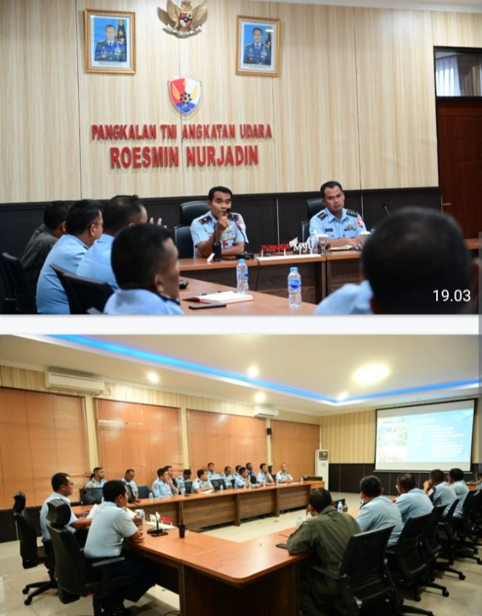 Danlanud Roesmin Nurjadin Pimpin Rapat Panitia HUT ke-79 TNI AU Tahun 2025