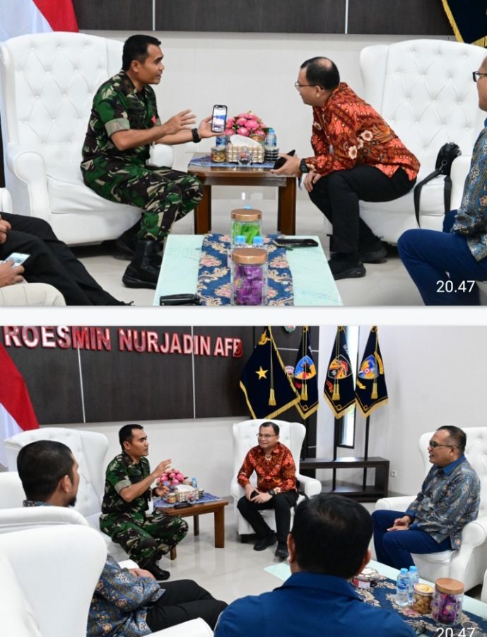Danlanud Roesmin Nurjadin Sambut Audiensi Rektor Unilak