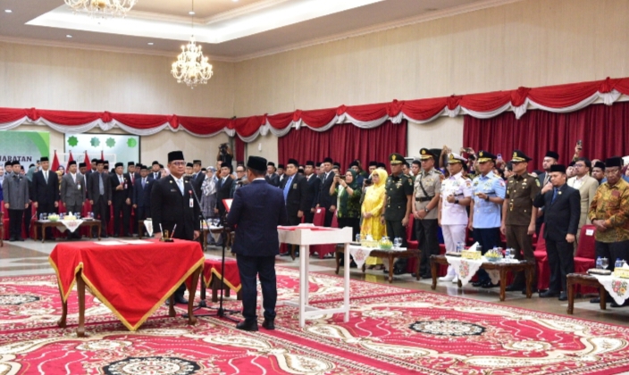 Danlanud RSN Hadiri Pelantikan dan Pengambilan Sumpah Jabatan Sekda Provinsi Riau