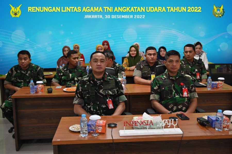 Danlanud Rsn Hadiri Renungan Lintas Agama TNI AU Tahun 2022 Secara Virtual