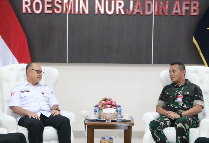 Danlanud RSN Terima Audiensi Ketua OJK Provinsi Riau