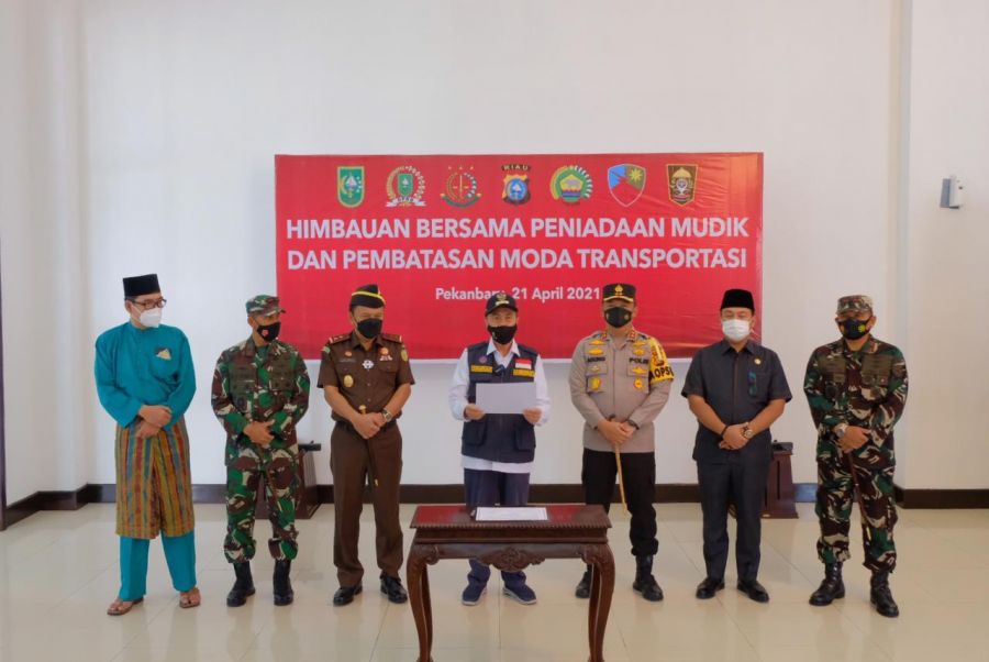 Forkopimda bersama Polda Riau Deklarasi Larangan Mudik, Ada 3 Point Penting