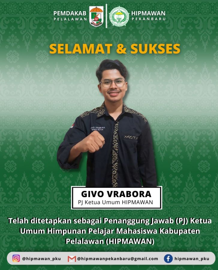 HIPMAWAN Pekanbaru Tetapkan Givo Vrabora Sebagai PJ Ketua Umum