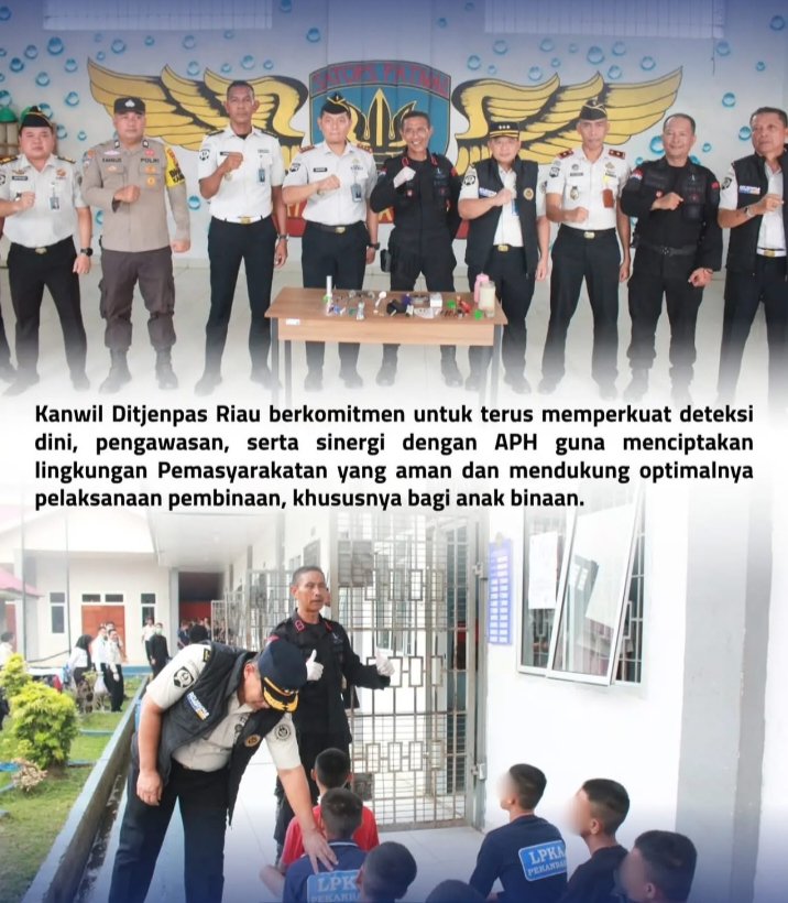 Kanwil Ditjenpas Riau Perkuat Deteksi Dini Keamanan melalui Razia Gabungan LPKA Kelas II Pekanbaru