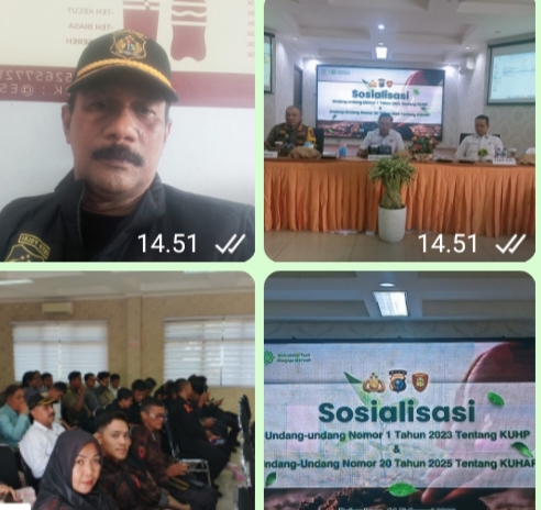 KBPP POLRI Resta Pekanbaru Hadiri Sosialisasi KUHP dan KUHAP di Mapolresta kota Pekanbaru