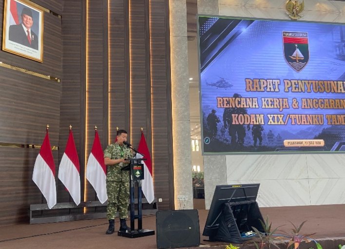 Kodam XIX/Tuanku Tambusai Gelar Rapat Evaluasi Progjagar Semester I TA 2026