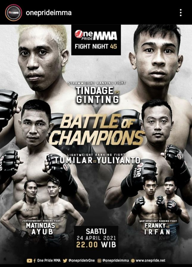 Lakoni Fight ke 2 di One PrideTV One, Franky asal Pekanbaru akan Bertarung Habis-habisan Malam Ini