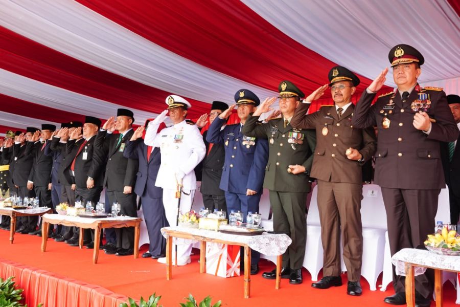 Lanud Roesmin Nurjadin Ikuti Upacara HUT RI ke-78 Provinsi Riau