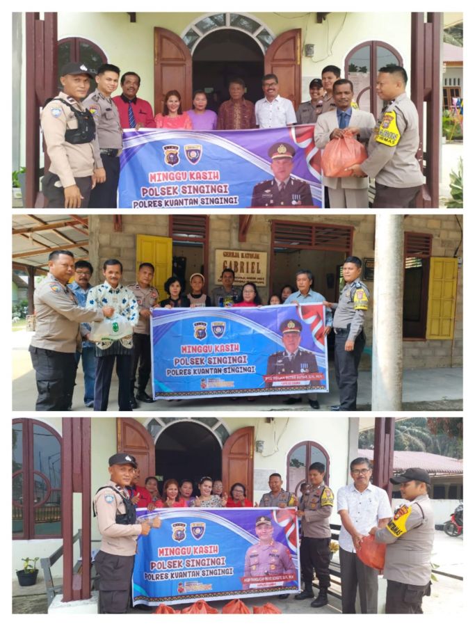 Melalui Program Minggu Kasih dan Pemberian Sembako, Polsek Singingi Dengar Keluhan Masyarakat
