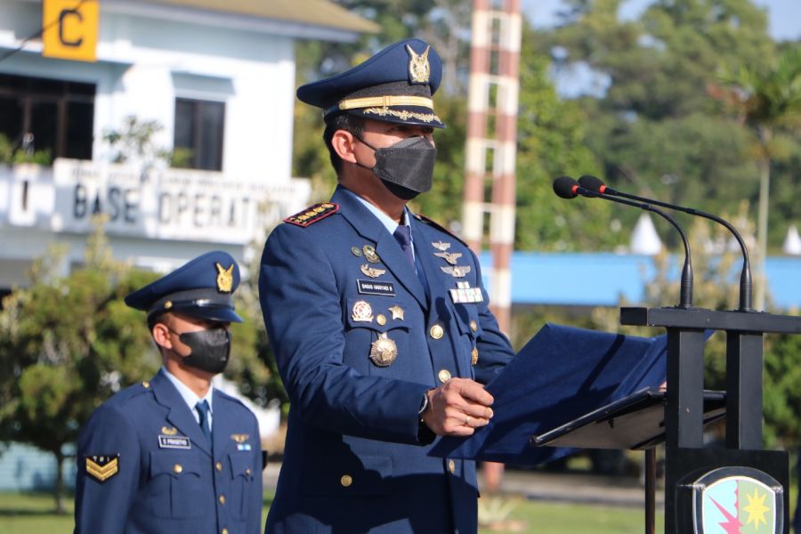 Komandan Wing Udata 6 Lanud Roesmin Nurjadin Bacakan Amanat Menpora: Bersatu Bangun Bangsa
