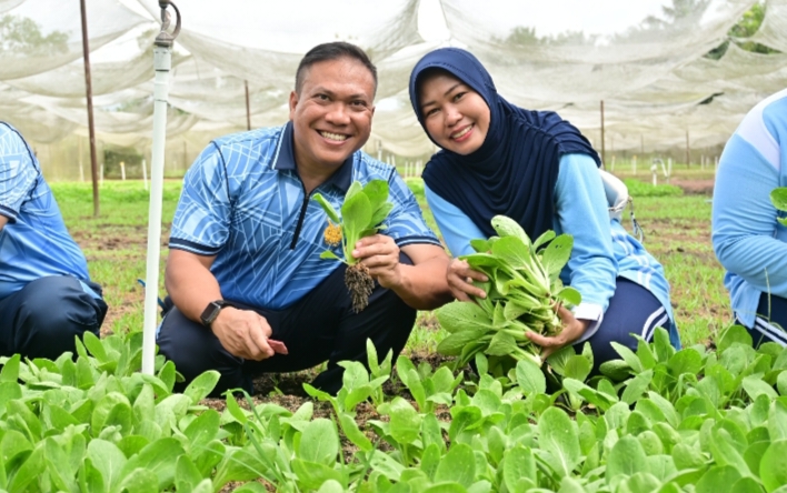 Panen Sayur di Kebun Mustang Lanud RSN: Wujudkan Kemandirian dan Ketahanan Pangan
