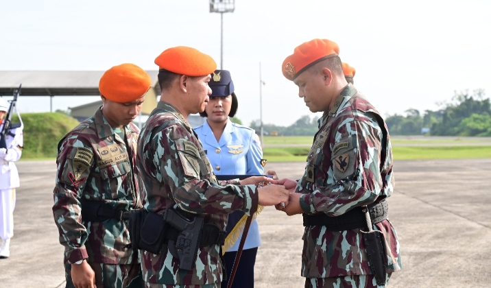 Pejabat Lanud RSN Hadiri Serah Terima Jabatan Komandan Denhanud 475 Kopasgat