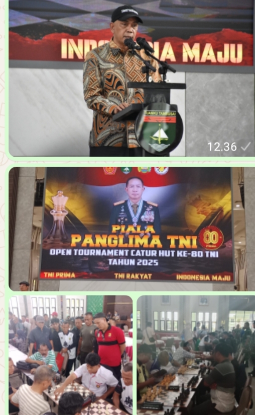 PERCASI RIAU bersama Korem 031/WB Lakukan OpenTurnamen Catur Piala Panglima TNI