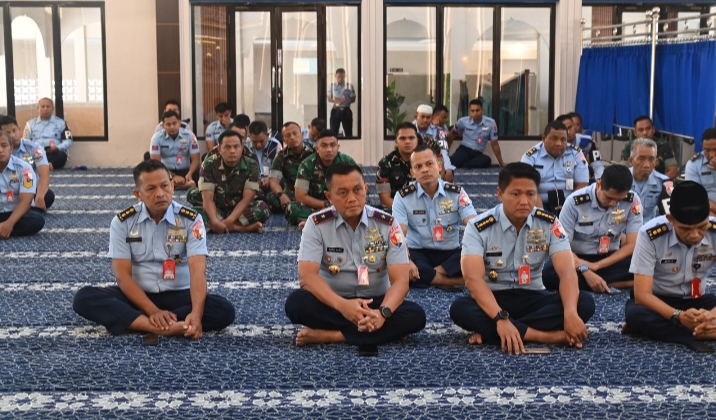 Perkuat Keimanan dan Ketakwaan, Personel Lanud RSN Gelar Kajian Rutin Dhuha
