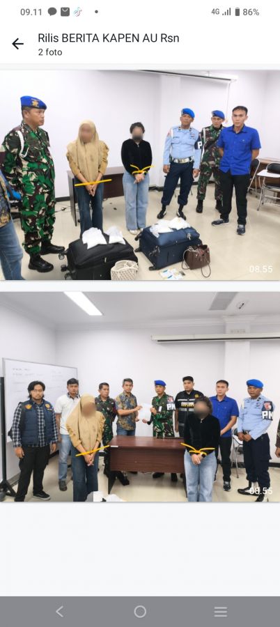 Petugas Avsec dan Personel Lanud RSN BKO Bandara SSK II Pekanbaru Gagalkan Penyelundupan 2 Kg Sabu