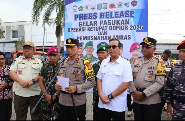 Polda Papua Barat Daya Musnahkan Ribuan Botol Miras Hasil Operasi Pekat I Dofior 2026