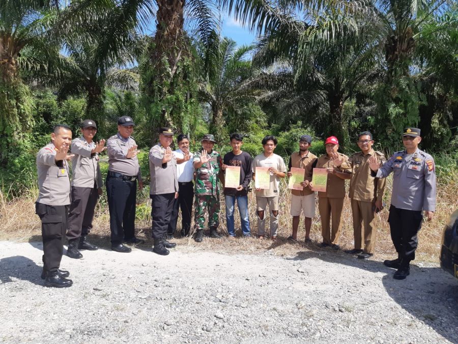 Polres Kampar Beri Himbauan Larangan Membakar Lahan 