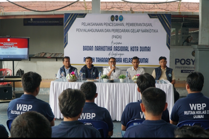 Rutan Dumai Gandeng BNNK Dumai Laksanakan Penyuluhan dan Tes Urine Warga Binaan