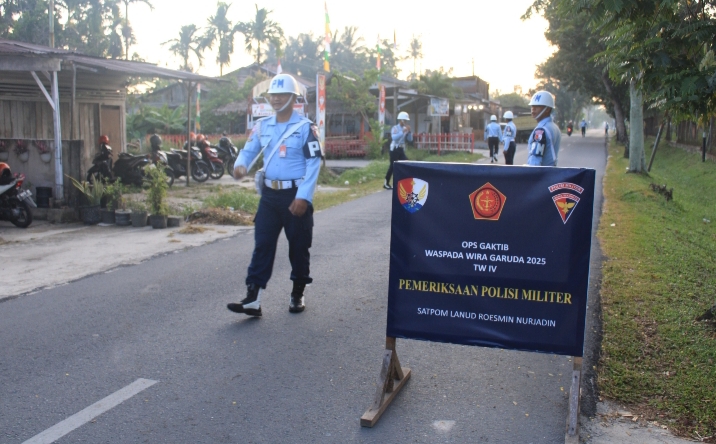 Satpom Lanud RSN Gelar Operasi Gaktib dan Yustisi “Waspada Wira Garuda” ,Perkuat Disiplin Prajurit