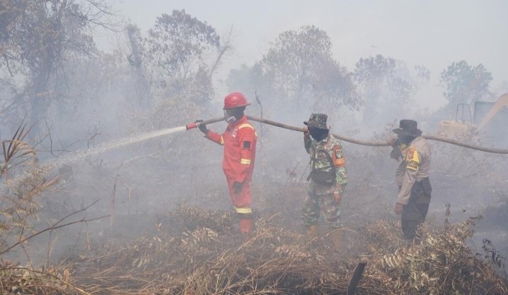 Sinergi TNI, Polri dan Manggala Agni Terus Padamkan Karhutla Riau