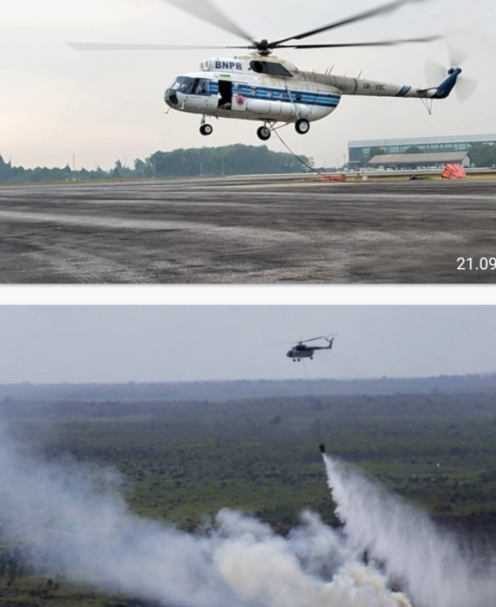 Titik Api Meningkat, Satgas Udara Lanud RSN Bergerak Cepat Selamatkan Riau Dari Asap
