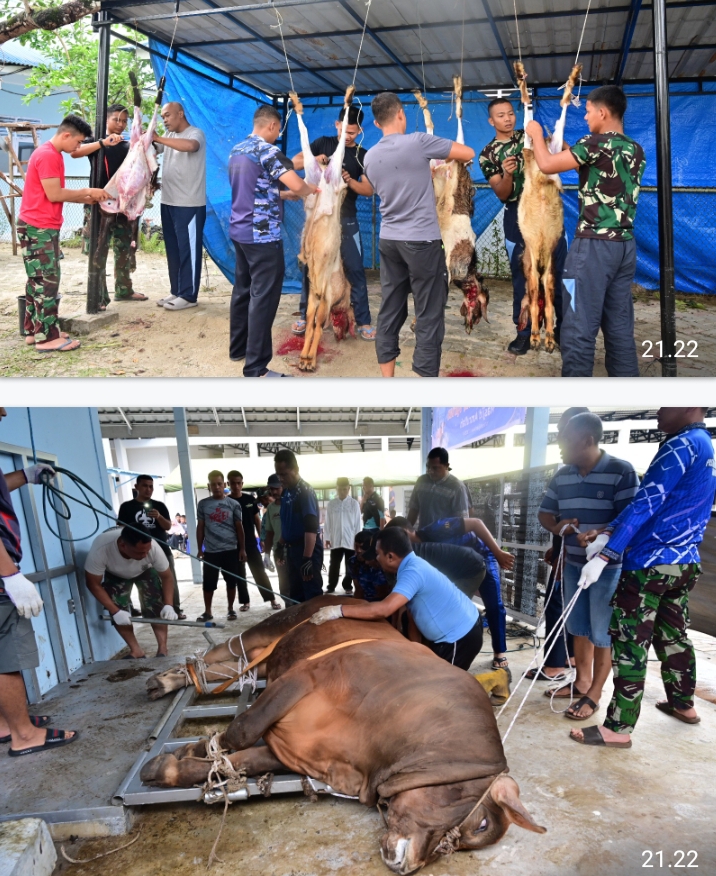 Wujud Kepedulian dan Persaudaraan, Lanud RSN Distribusikan Daging Hewan Kurban