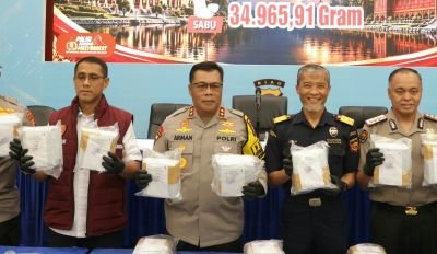 Polda Riau Gagalkan Peredaran 34,96 Kg Sabu, Jaringan Malaysia